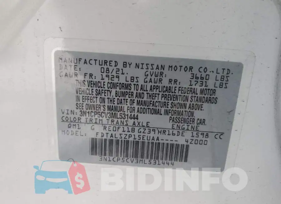 3N1CP5CV3ML531444 Photo# 13