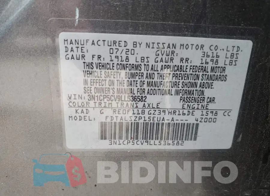 3N1CP5CV9LL536582 Photo# 14