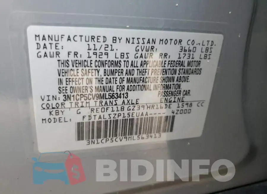3N1CP5CV9ML563413 Photo# 12