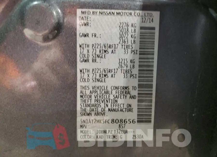 5N1AT2MK5FC808656 Photo# 12