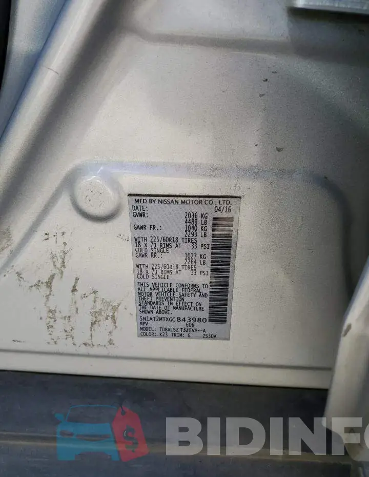 5N1AT2MTXGC843980 Photo# 13