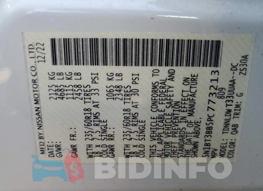 5N1BT3BB5PC773213 Photo# 13