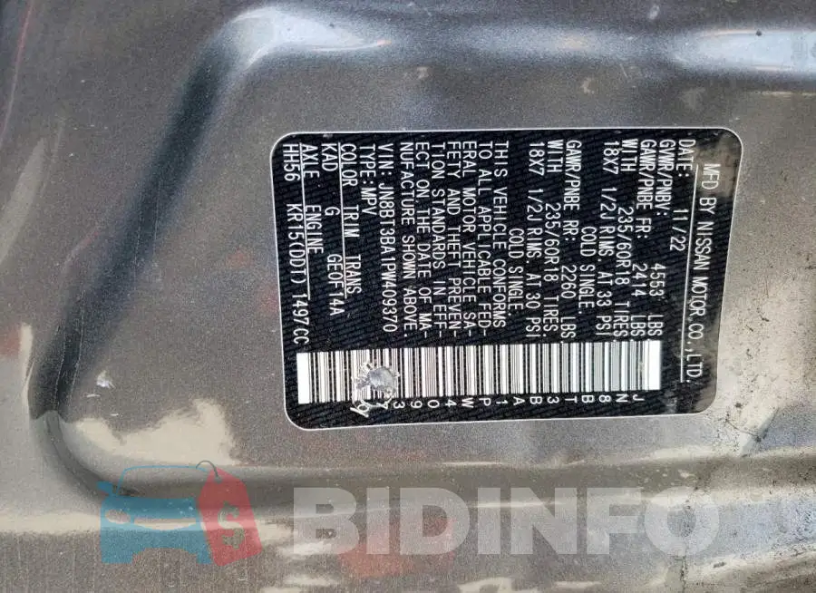 JN8BT3BA1PW409370 Photo# 13