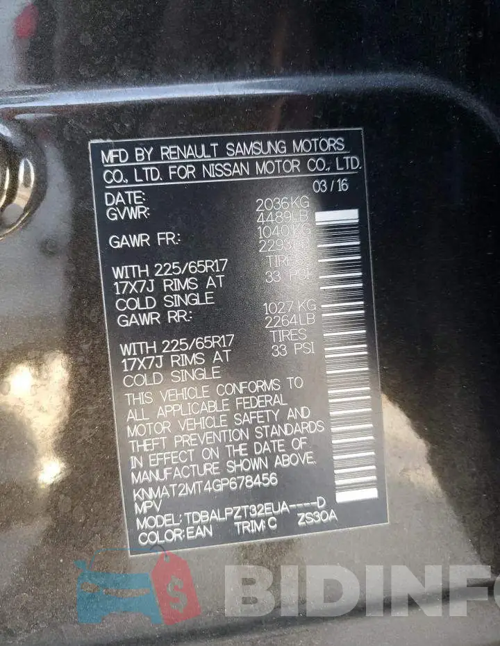 KNMAT2MT4GP678456 Photo# 12