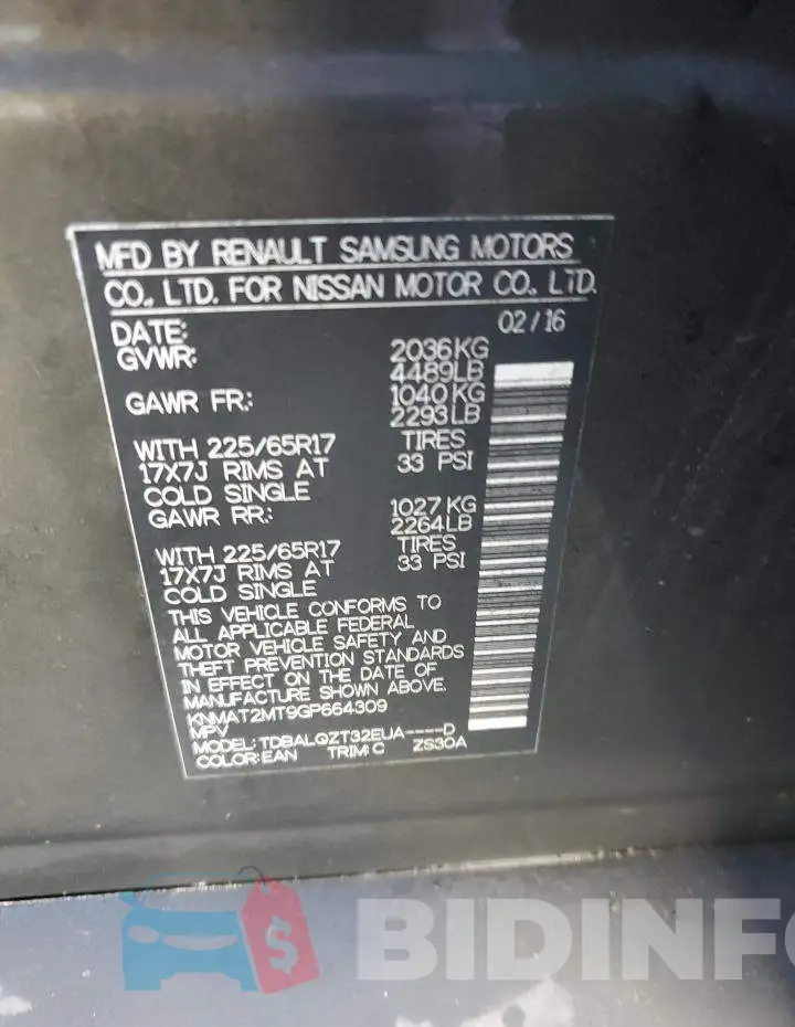 KNMAT2MT9GP664309 Photo# 12