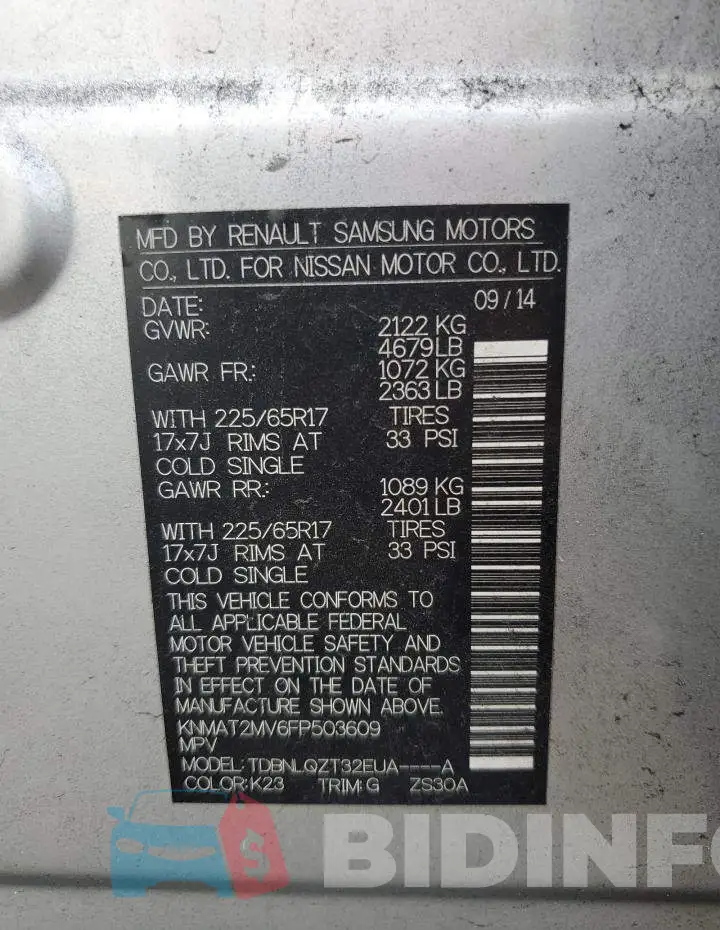 KNMAT2MV6FP503609 Photo# 13