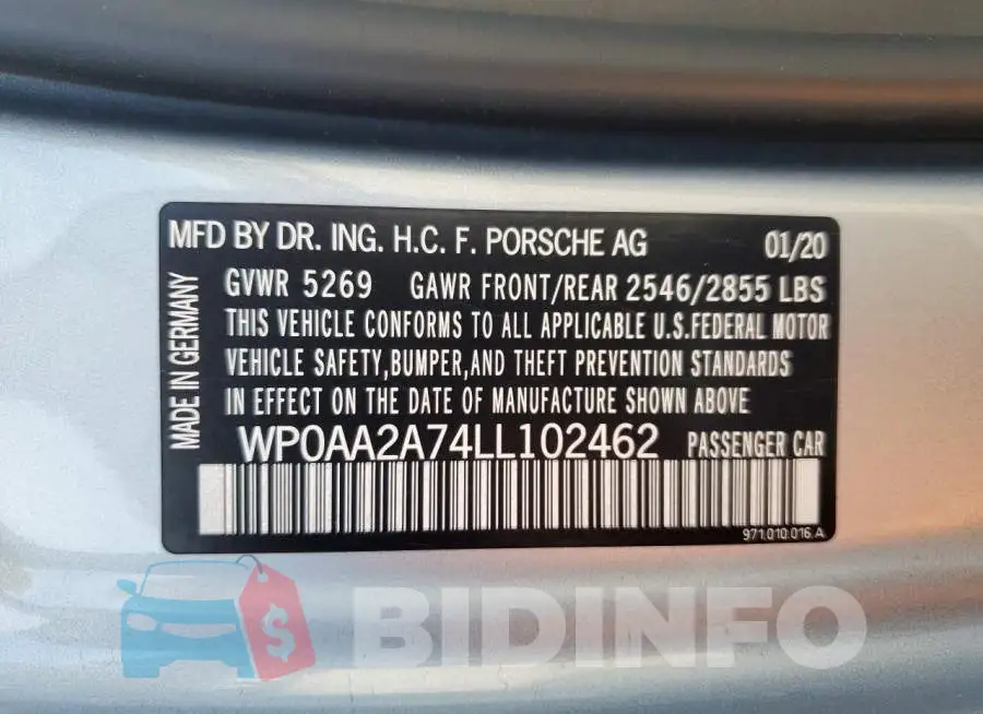 WP0AA2A74LL102462 Photo# 12