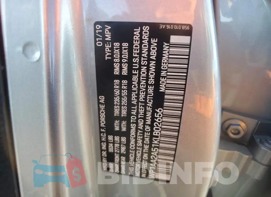 WP1AA2A51KLB02656 Photo# 13