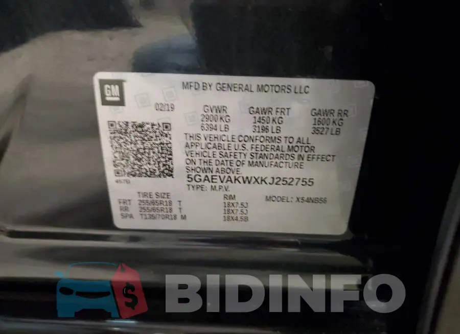 5GAEVAKWXKJ252755 Photo# 14