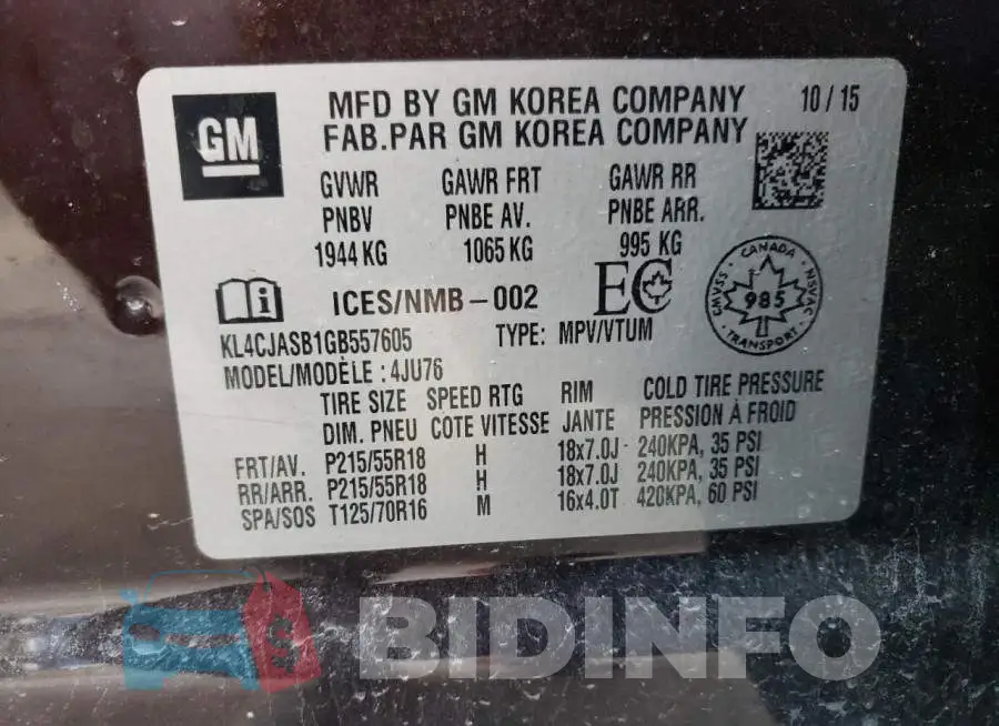 KL4CJASB1GB557605 Photo# 13