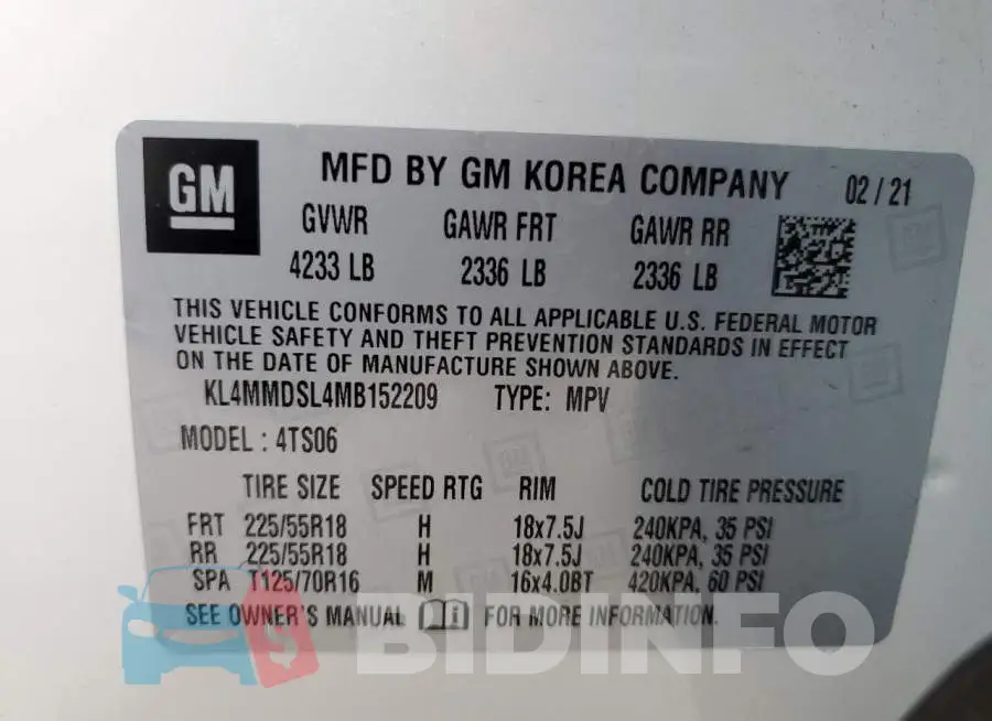 KL4MMDSL4MB152209 Photo# 13