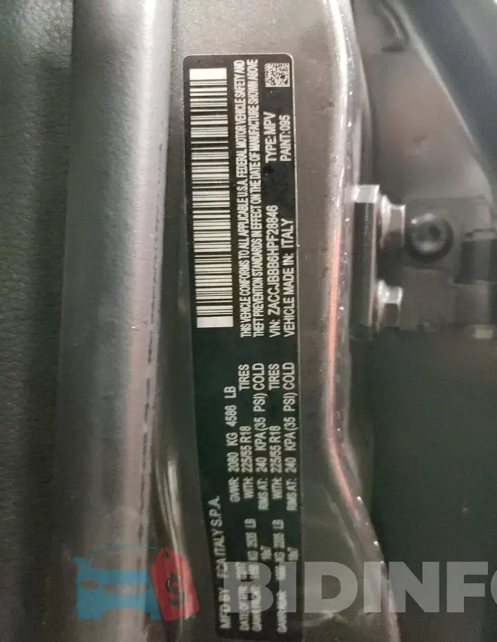 ZACCJBBB6HPF28846 Photo# 12