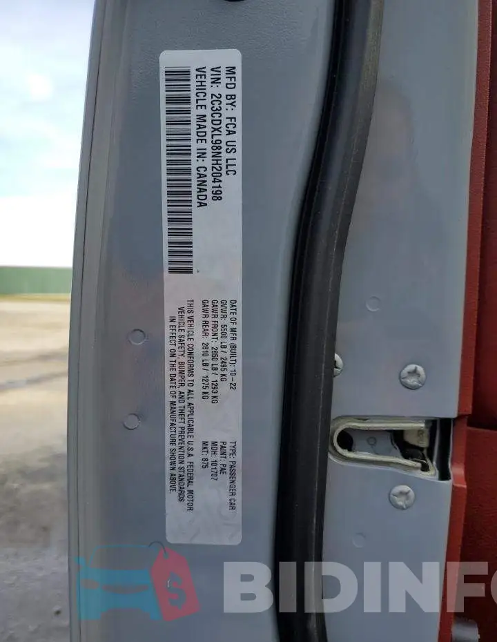 2C3CDXL98NH204198 Photo# 13
