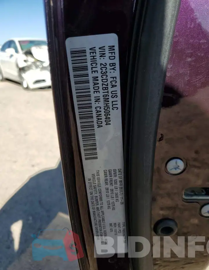 2C3CDZBT6MH506404 Photo# 12