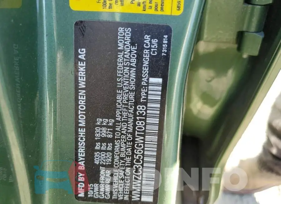 WMWZC3C56GWT08138 Photo# 12