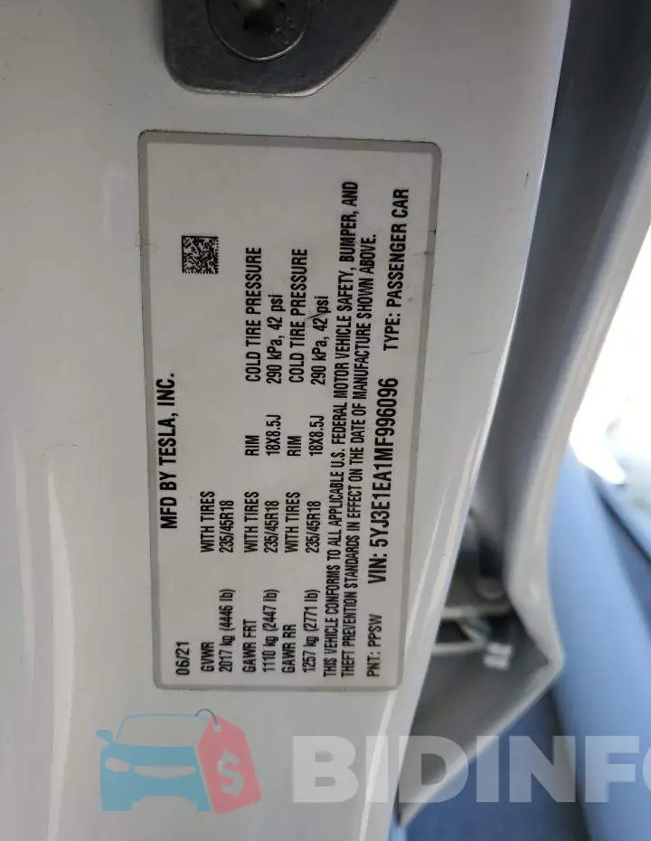 5YJ3E1EA1MF996096 Photo# 12