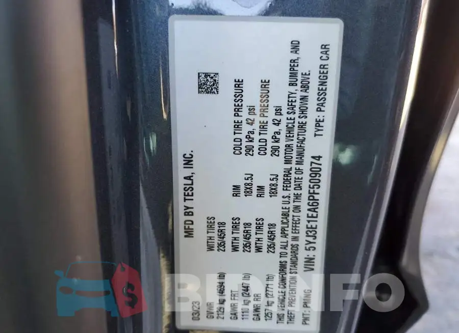 5YJ3E1EA6PF509074 Photo# 12
