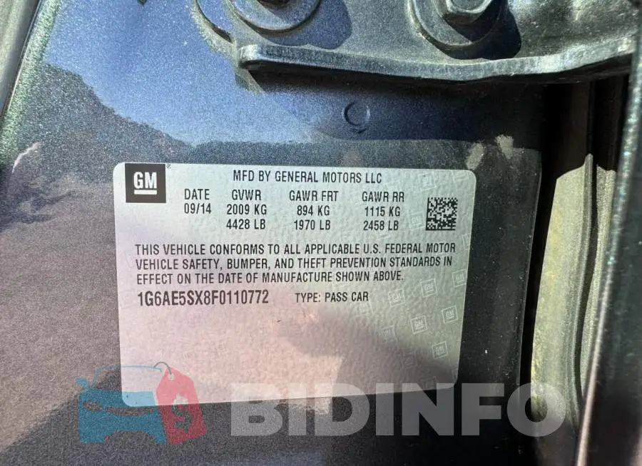 1G6AE5SX8F0110772 Photo# 10