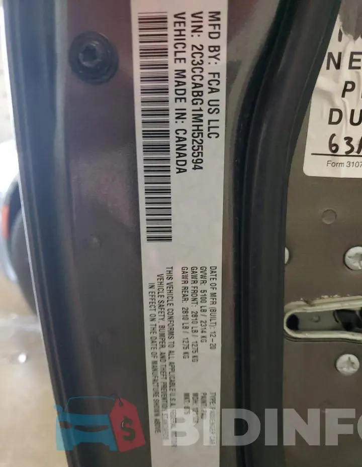 2C3CCABG1MH525594 Photo# 12