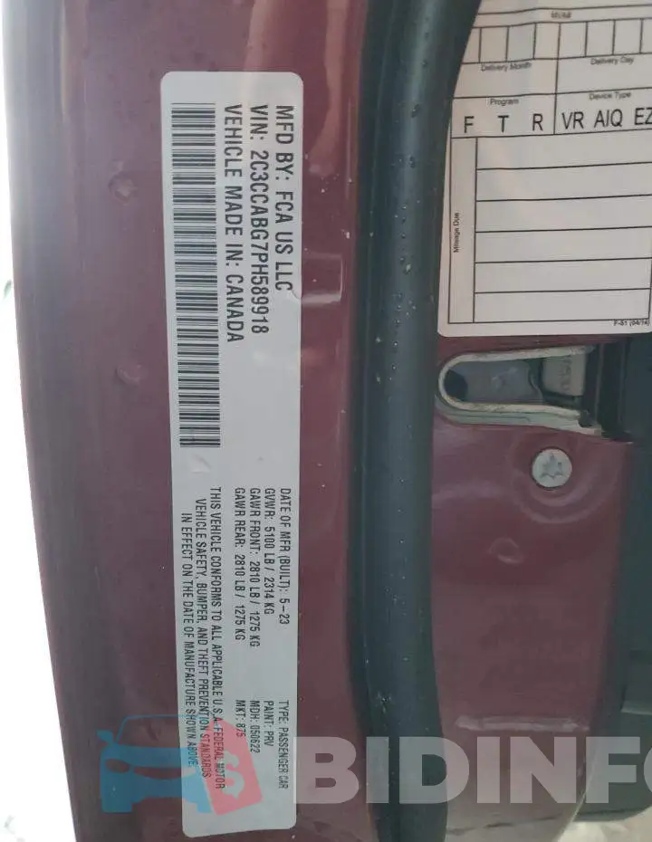 2C3CCABG7PH589918 Photo# 13