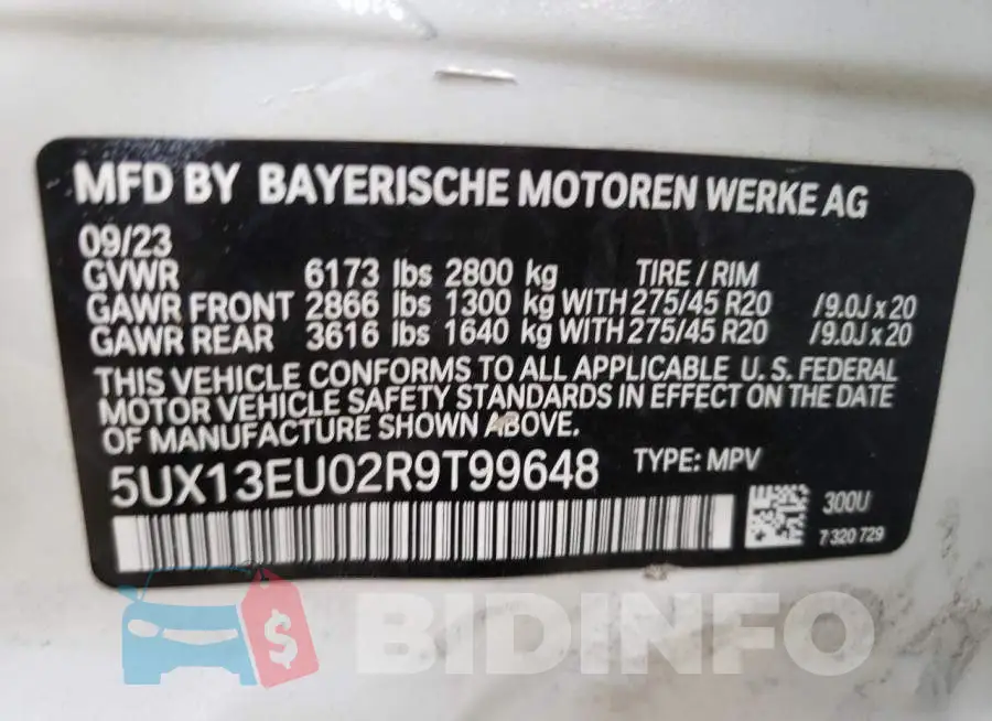 5UX13EU02R9T99648 Photo# 13