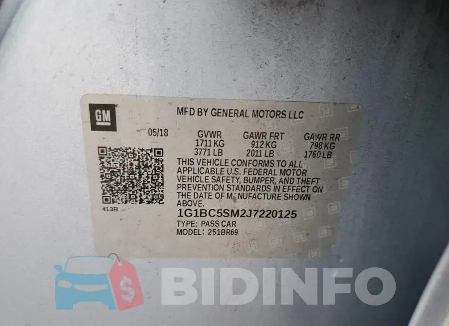 1G1BC5SM2J7220125 Photo# 12