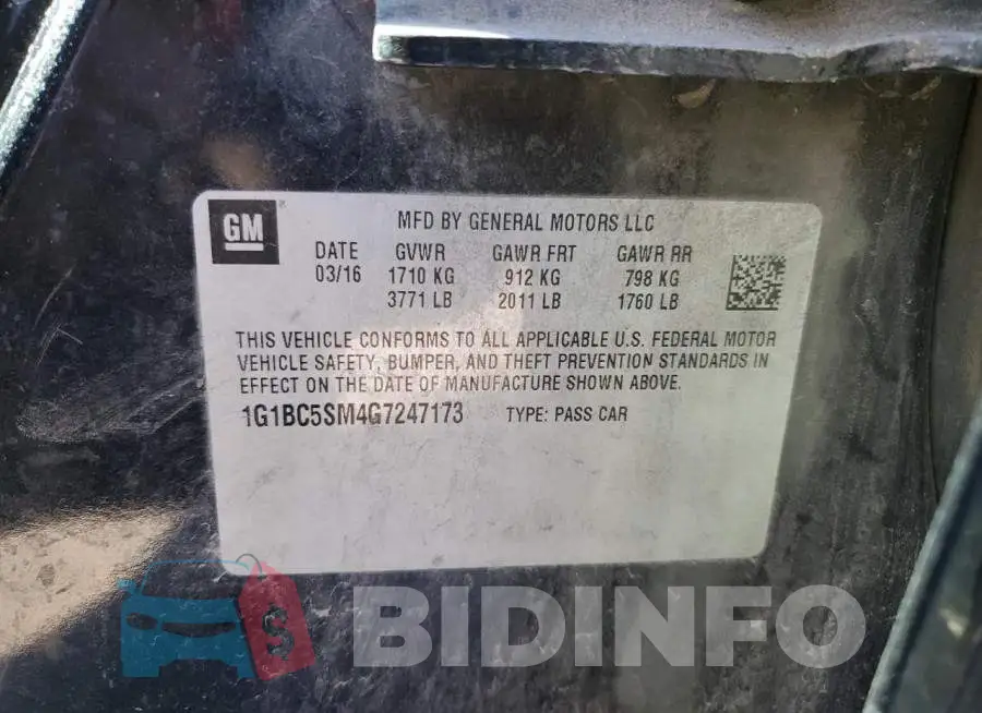 1G1BC5SM4G7247173 Photo# 13