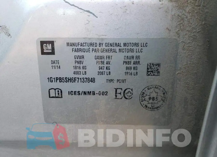 1G1PB5SH6F7137848 Photo# 12