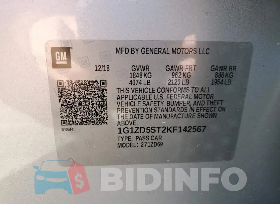 1G1ZD5ST2KF142567 Photo# 12