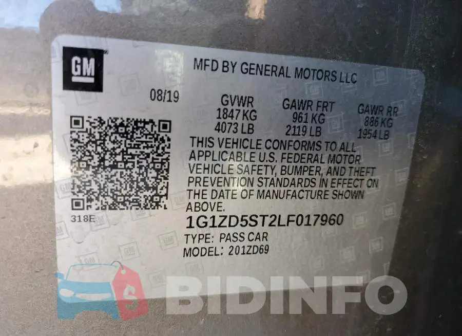1G1ZD5ST2LF017960 Photo# 12