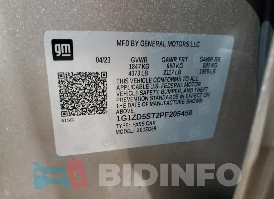 1G1ZD5ST2PF205450 Photo# 12