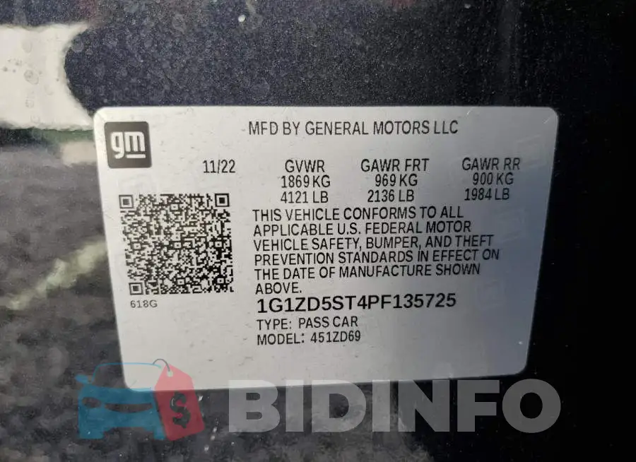 1G1ZD5ST4PF135725 Photo# 12
