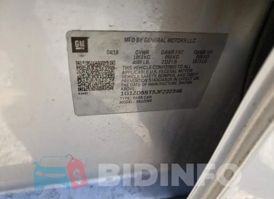 1G1ZD5ST5JF222346 Photo# 12