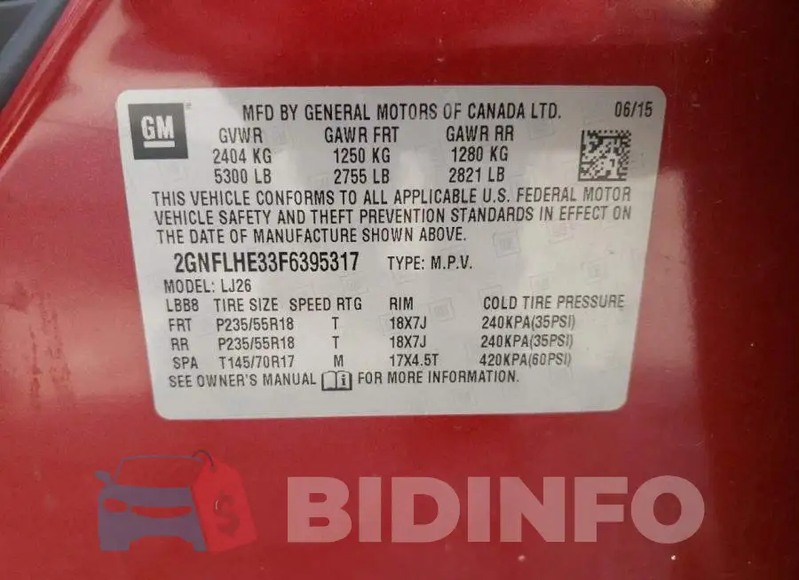 2GNFLHE33F6395317 Photo# 13