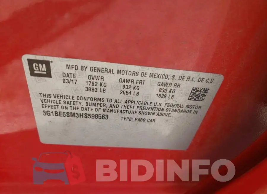 3G1BE6SM3HS598563 Photo# 13