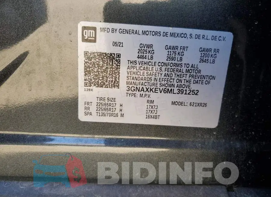 3GNAXKEV6ML391252 Photo# 14