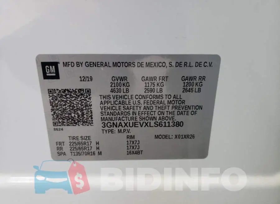 3GNAXUEVXLS611380 Photo# 12