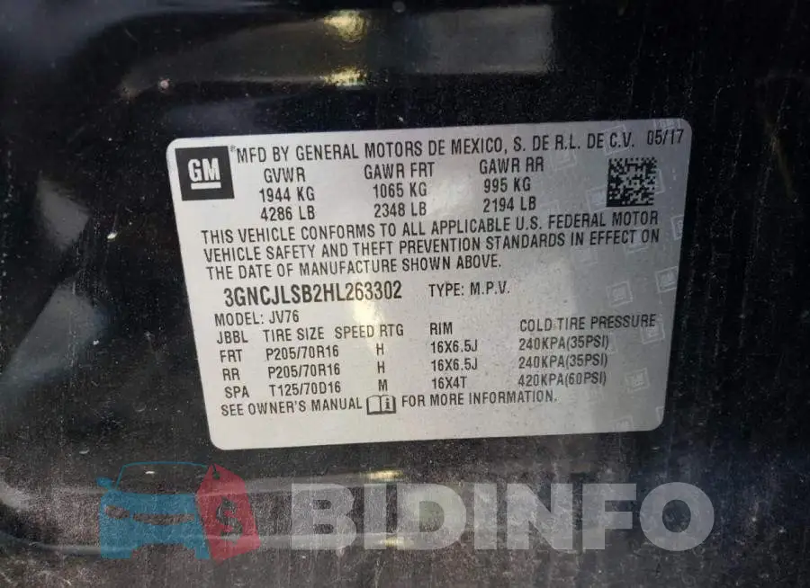 3GNCJLSB2HL263302 Photo# 12