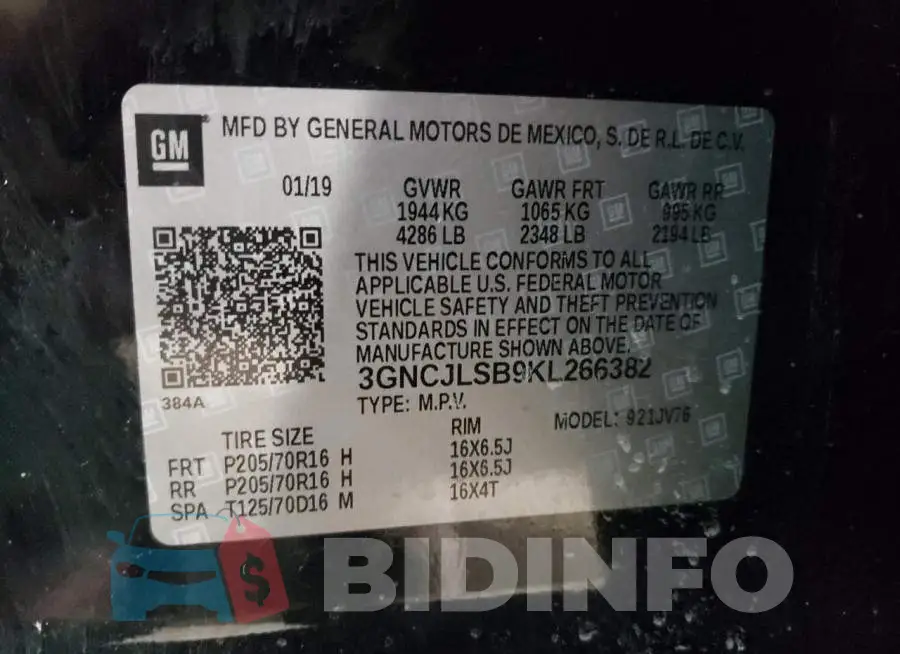 3GNCJLSB9KL266382 Photo# 14
