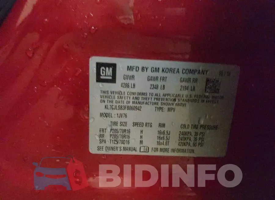 KL7CJLSB3FB060942 Photo# 14