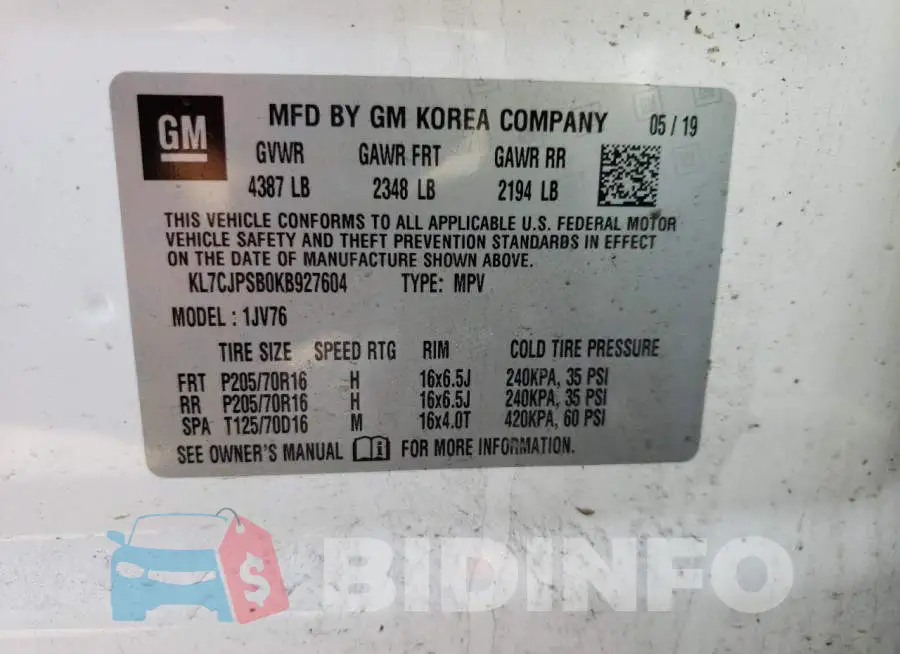 KL7CJPSB0KB927604 Photo# 13