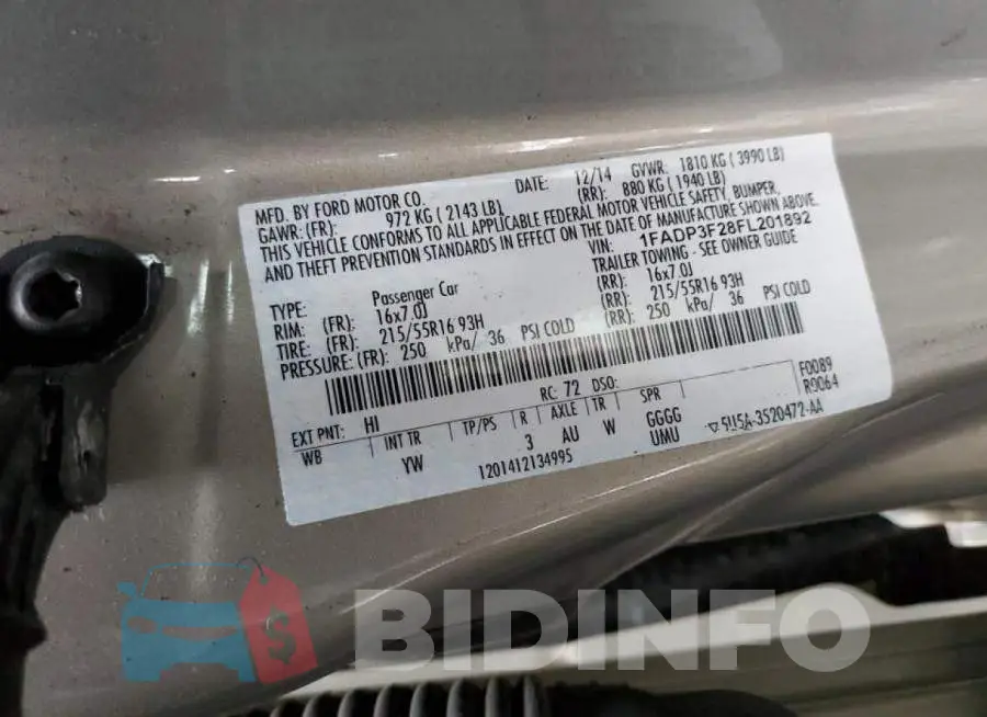 1FADP3F28FL201892 Photo# 12