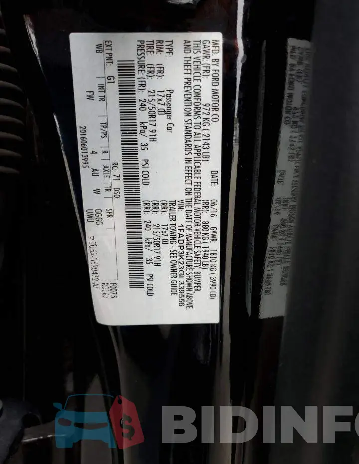 1FADP3K23GL339556 Photo# 13