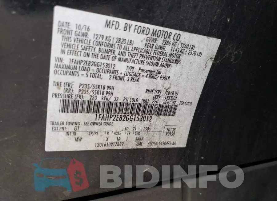 1FAHP2E82GG153012 Photo# 12