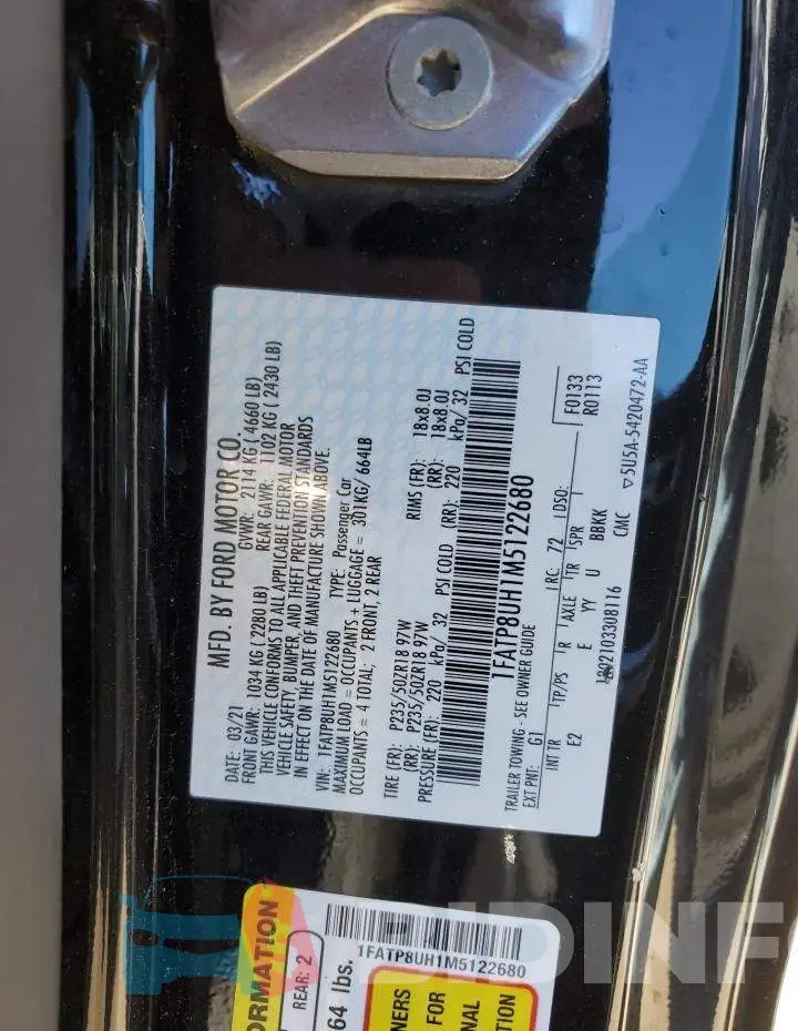 1FATP8UH1M5122680 Photo# 12