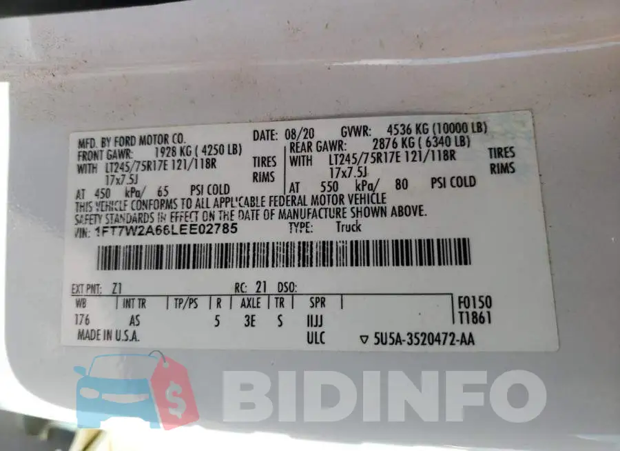 1FT7W2A66LEE02785 Photo# 12