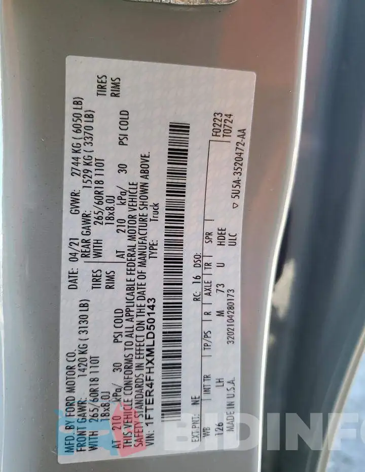 1FTER4FHXMLD50143 Photo# 12