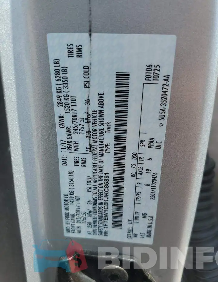 1FTEW1CB1JKC86891 Photo# 12