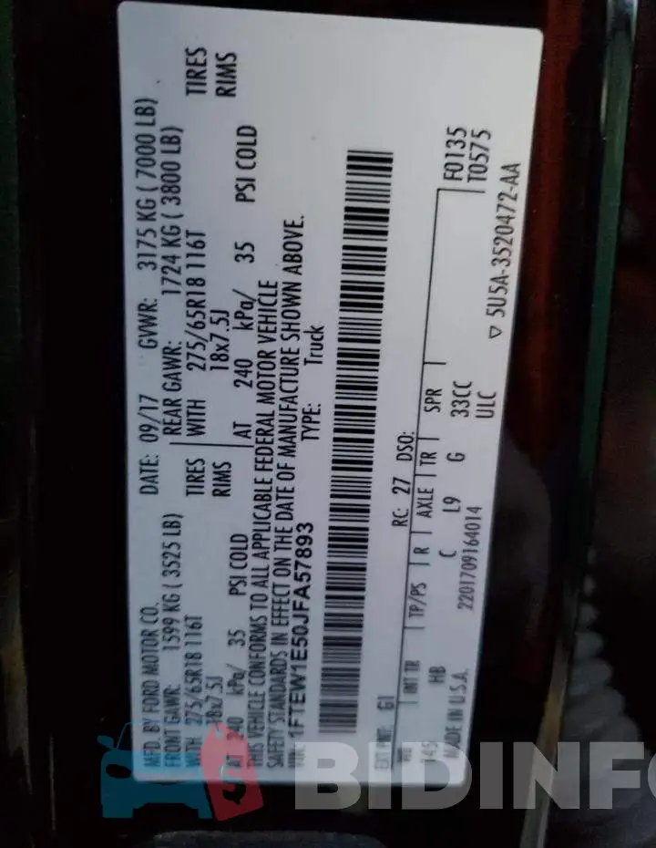 1FTEW1E50JFA57893 Photo# 12