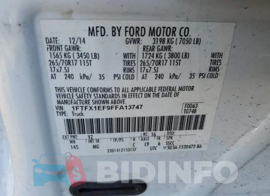 1FTFX1EF9FFA13747 Photo# 12